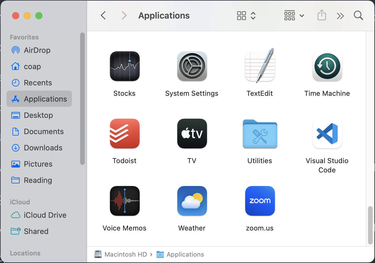 Example of verifying installation of Visual Studio Code on macOS Example of verifying installation of Visual Studio Code on macOS